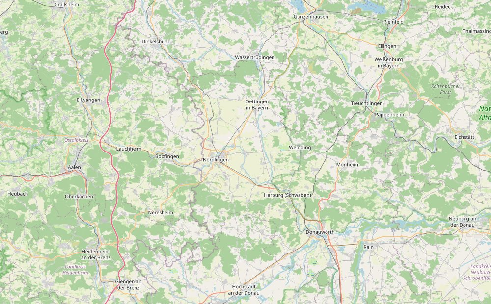 Karte: Deiningen und Umgebung